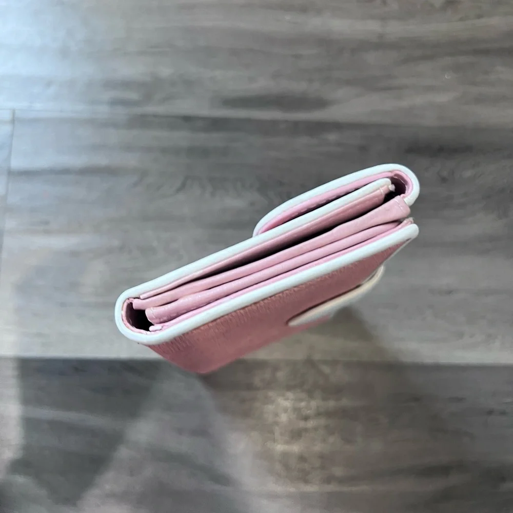 Vintage Dior Pink and White wallet with Buckle